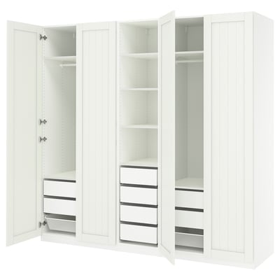 PAX / GULLABERG Agencement armoire-penderie, blanc/blanc, 98 3/8x23 5/8x93 1/8 "