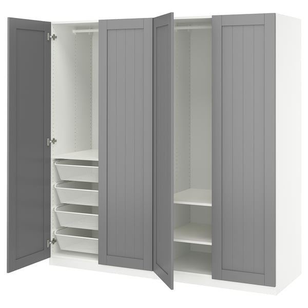 PAX / GULLABERG Agencement armoire-penderie, blanc/gris, 78 3/4x23 5/8x79 1/4 "