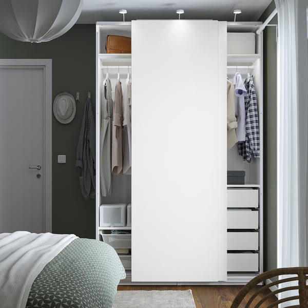 PAX / HASVIK Armoire portes coulissantes, blanc/blanc, 59x26x92 7/8 "