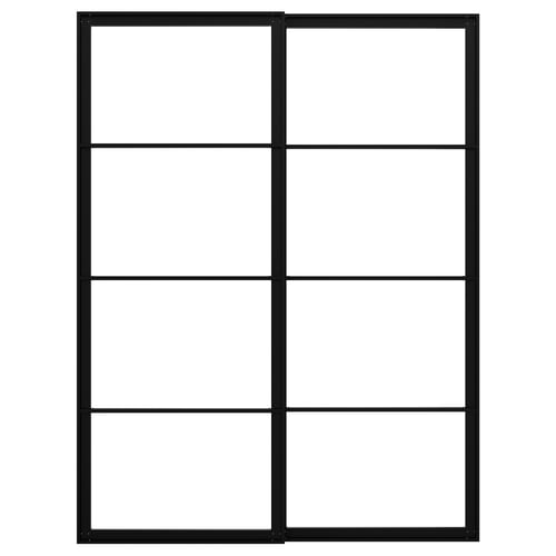 PAX Struct + rail pr 2 portes coulis, noir, 59x79 1/8 "
