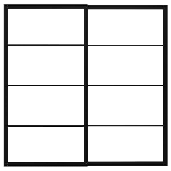 PAX Struct + rail pr 2 portes coulis, noir, 78 3/4x79 1/8 "
