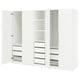 PAX / TONSTAD Agencement armoire-penderie, blanc/blanc cassé, 98 3/8x23 5/8x79 1/4 "