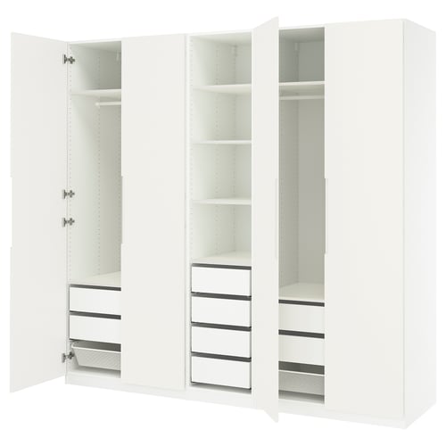 PAX / TONSTAD Agencement armoire-penderie, blanc/blanc cassé, 98 3/8x23 5/8x93 1/8 "