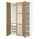 PAX / TONSTAD Agencement armoire-penderie, blanc/chêne plaqué verre, 59x23 5/8x93 1/8 "