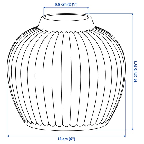 PELARBJÖRK Vase, blanc, 5 ½ "