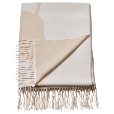 PERSIKOTRÄD Jeté, blanc cassé/gris-beige, 59x79 "