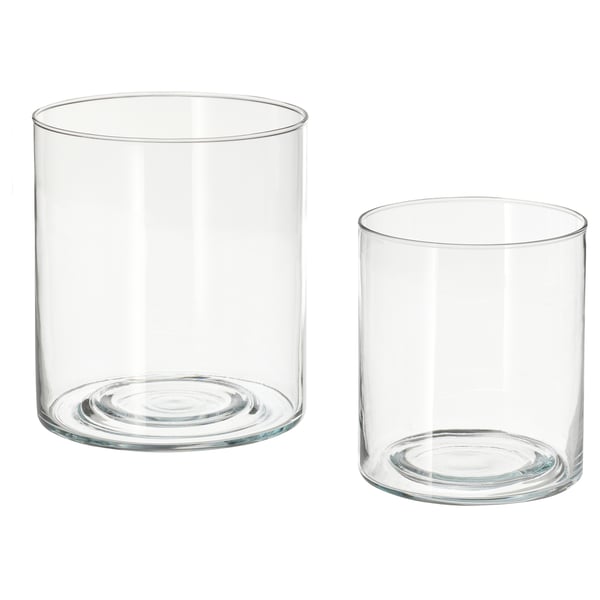 PILFINK Bougeoir, 2 pièces, verre clair