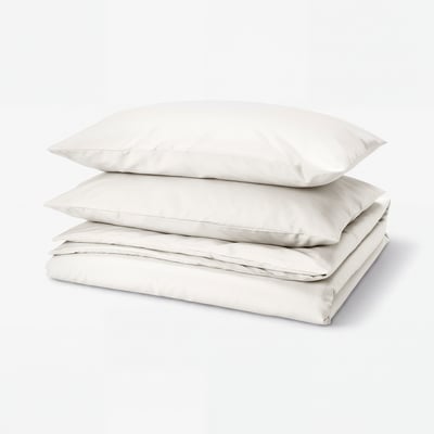 PILTANDVINGE Housse de couette et taie(s), blanc, 2 places/grand 2 places