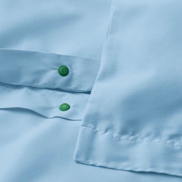 PILTANDVINGE Housse de couette et taie(s), bleu clair, 1 place