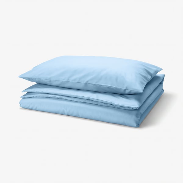 PILTANDVINGE Housse de couette et taie(s), bleu clair, 1 place