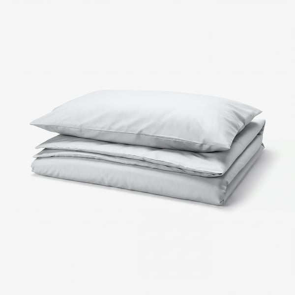 PILTANDVINGE Housse de couette et taie(s), gris, 1 place