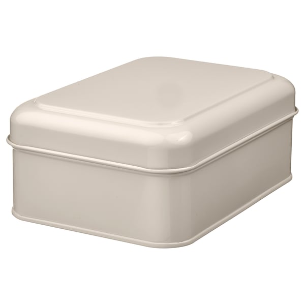PLOGFÅRA Boîte avec couvercle, beige clair, 8 ¾x6 ¼x3 ¼ "