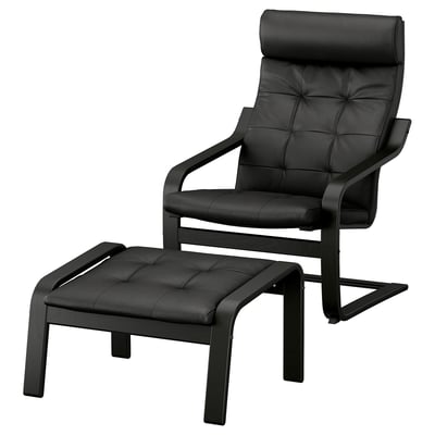 POÄNG Fauteuil avec repose-pieds, noir/Grann noir