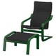 POÄNG Fauteuil avec repose-pieds, vert foncé/Knisa noir