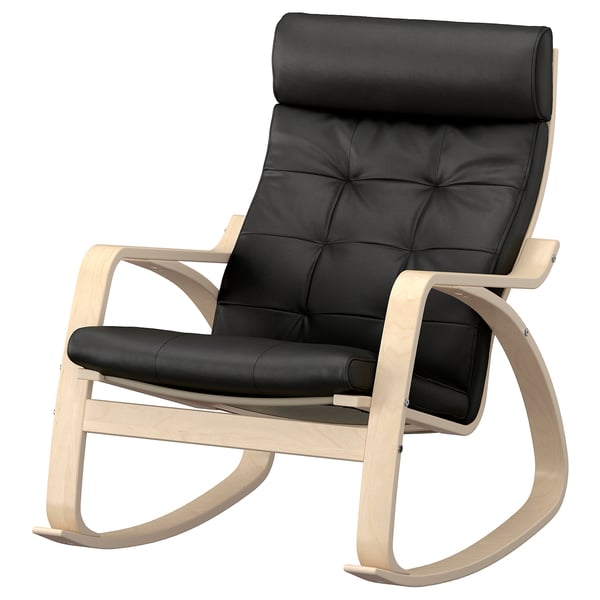 POÄNG Fauteuil berçant, bouleau plaqué/Grann noir