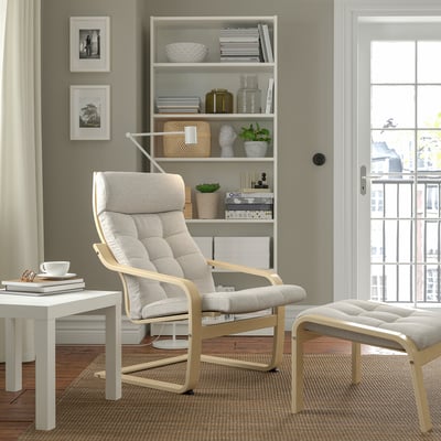 POÄNG Fauteuil, bouleau plaqué/Gunnared beige