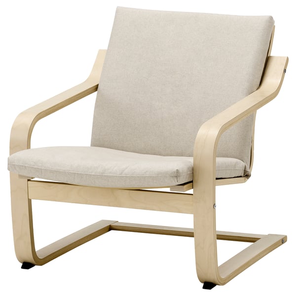 POÄNG Fauteuil dossier bas, écru/beige/Katorp écru/beige