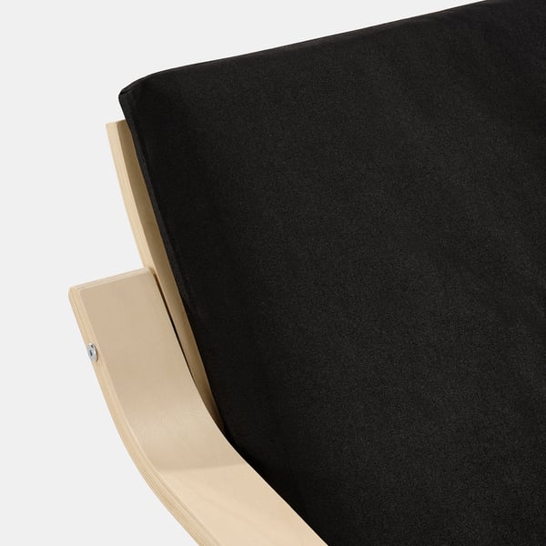 POÄNG Fauteuil dossier bas, écru/beige/Vissle noir