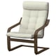 POÄNG Fauteuil, effet noyer/Gunnared beige