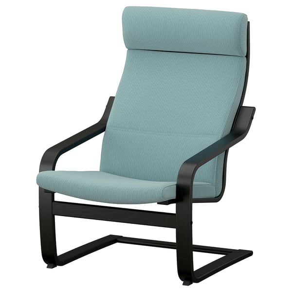 POÄNG Fauteuil, noir/Kelinge bleu gris