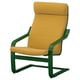 POÄNG Fauteuil, vert foncé/Kelinge jaune foncé