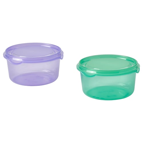 PRUTA Boîte à collation avec couvercle, mauve/vert, 10 oz
