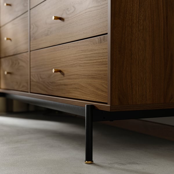 RÅDMANSÖ Commode à 6 tiroirs, brun effet noyer, 62 5/8x18 7/8x31 7/8 "