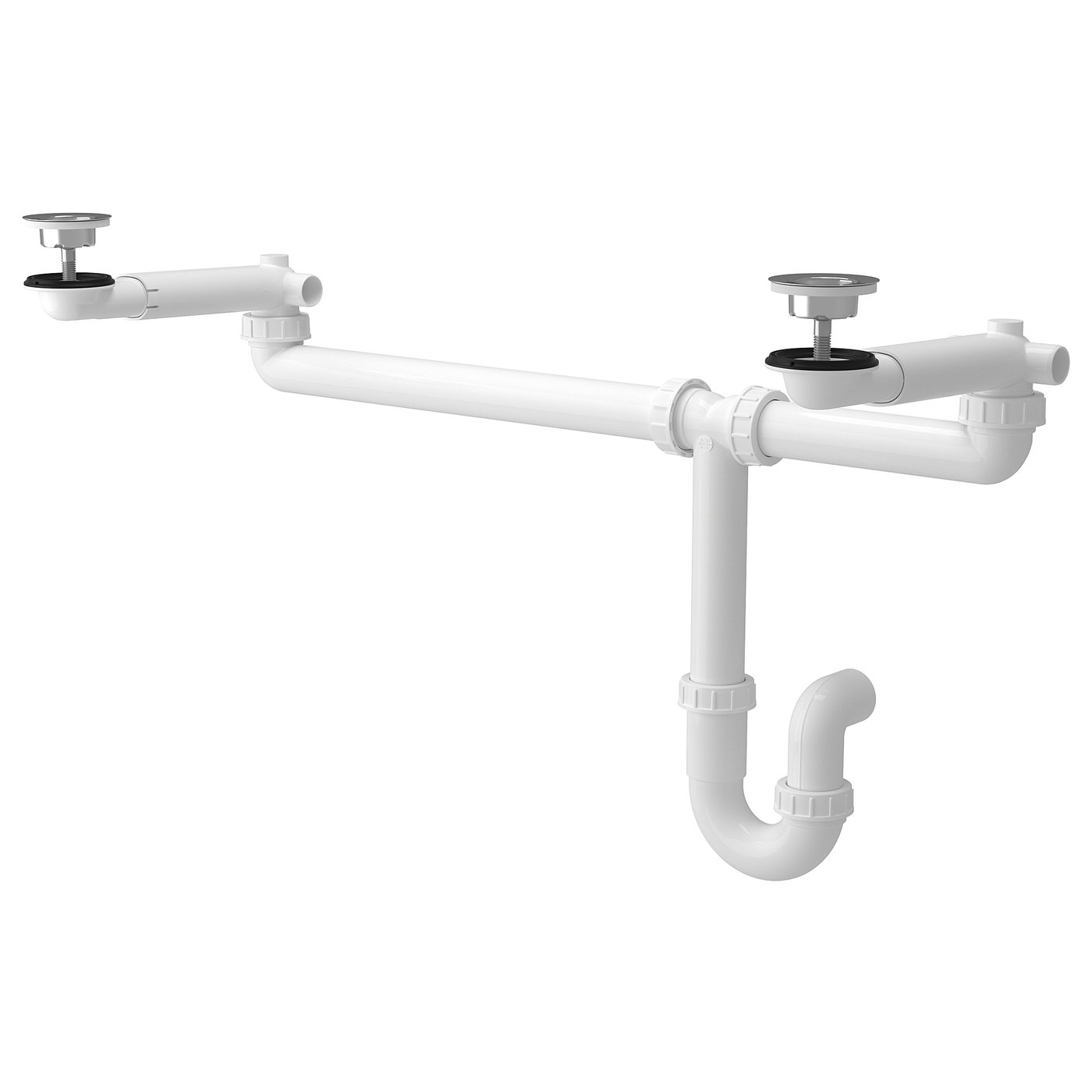 RÄNNILEN Siphon pour évier 2 bacs