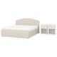 RAMNEFJÄLL / HAUGA Mobilier chambre, ensemble de 3, Idekulla beige/blanc, Très grand 2 places