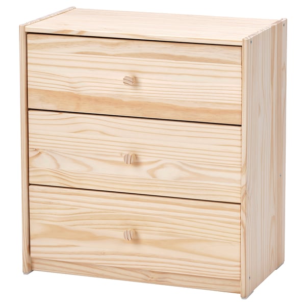 RAST Commode à 3 tiroirs, pin, 24 3/8x26 3/4 "