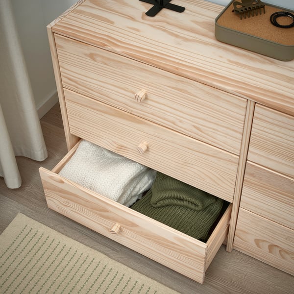 RAST Commode à 6 tiroirs, pin, 48 7/8x26 3/4 "