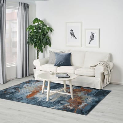 REERNÄS Tapis à poils ras, multicolore, 5 ' 3 "x7 ' 9 "