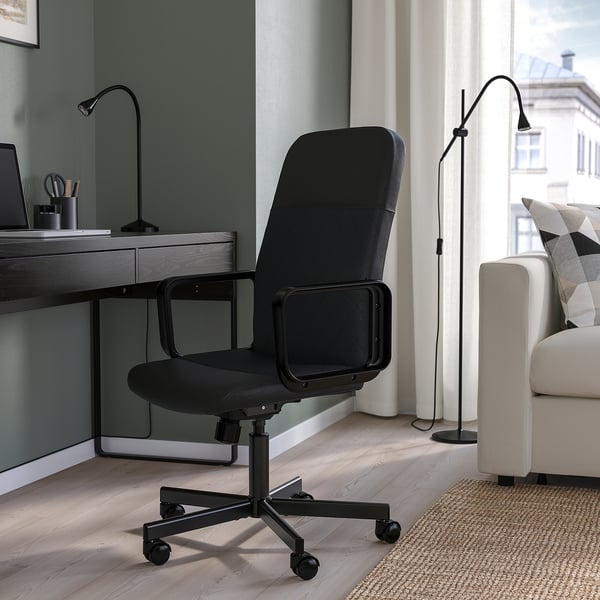 RENBERGET Chaise pivotante, Bomstad noir
