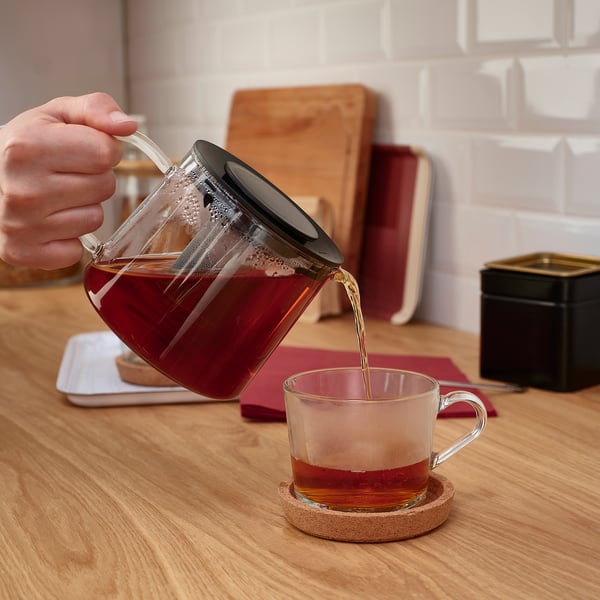 RIKLIG Théière, verre, 0.6 qt