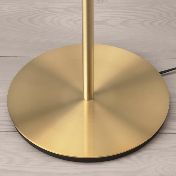 RINGSTA / SKAFTET Lampadaire, blanc/laiton