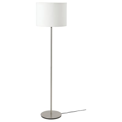 RINGSTA / SKAFTET Lampadaire, blanc/nickelé
