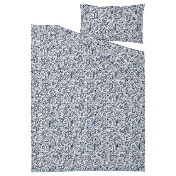 RODGERSIA Housse de couette et taie(s), bleu/blanc, 1 place
