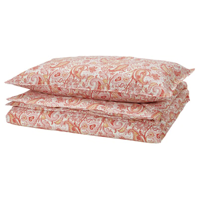 RODGERSIA Housse de couette et taie(s), rose/blanc, 1 place