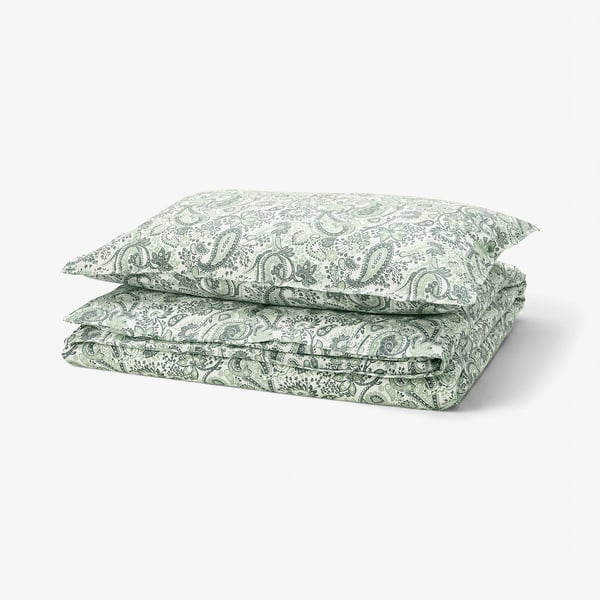 RODGERSIA Housse de couette et taie(s), vert/blanc, 1 place