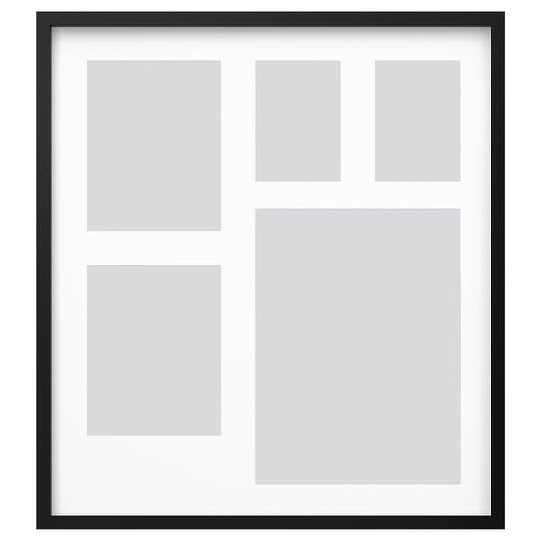 RÖDALM Cadre pour 5 images, noir, 25 ¼x28 "