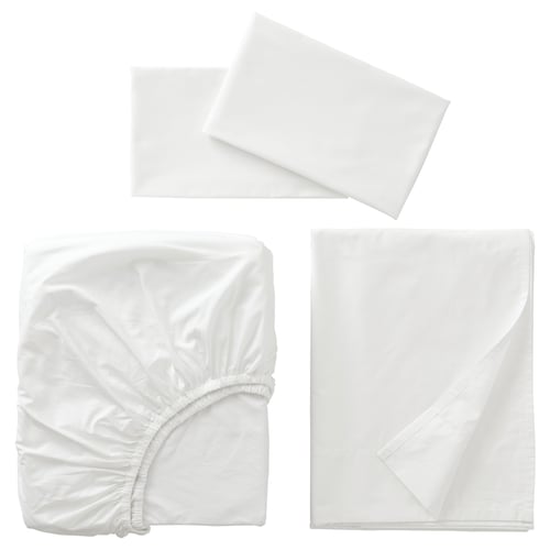 RÖNNVECKMAL Ensemble draps, blanc, Très grand 2 places