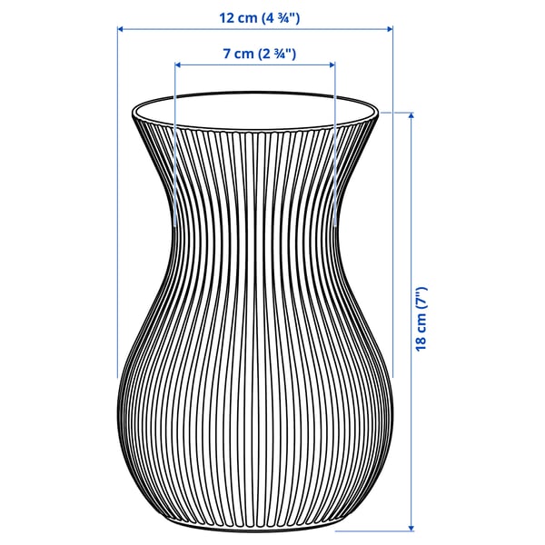 ROSENMÅS Vase, vert, 7 "