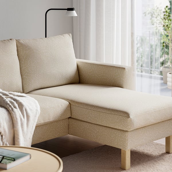 SALTSJÖBADEN Canapé avec méridienne, Vittangi beige clair/blanc