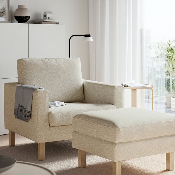 SALTSJÖBADEN Fauteuil, Vittangi beige clair/blanc