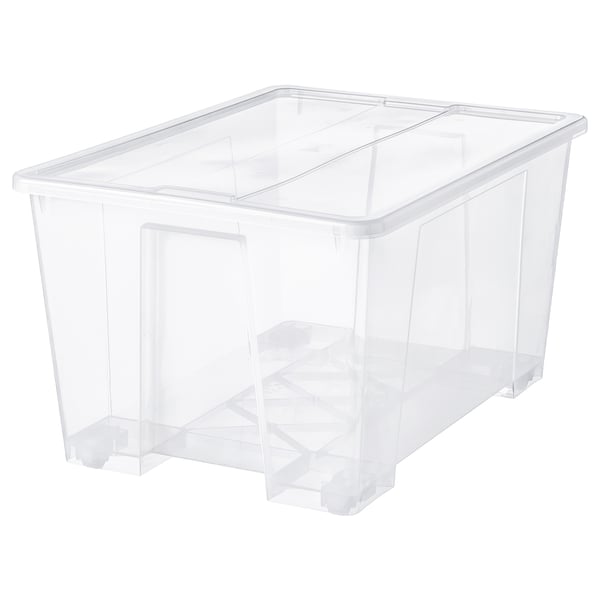 SAMLA Bac avec couvercle, transparent, 31x22 ½x17 "/34 gallon