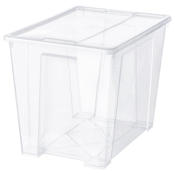 SAMLA Bac avec couvercle, transparent, 22 ½x15 ¼x16 ½ "/17 gallon