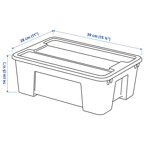 SAMLA Bac avec couvercle, transparent, 15 ¼x11x5 ½ "/3 gallon