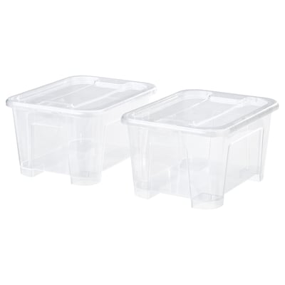 SAMLA Bac avec couvercle, transparent, 5 ½x7x4 "/0 gallon