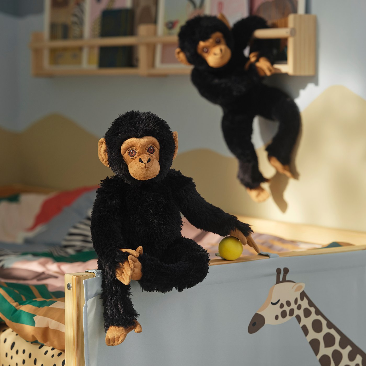 SANDLÖPARE Peluche, chimpanzé/noir, 12 ½ "