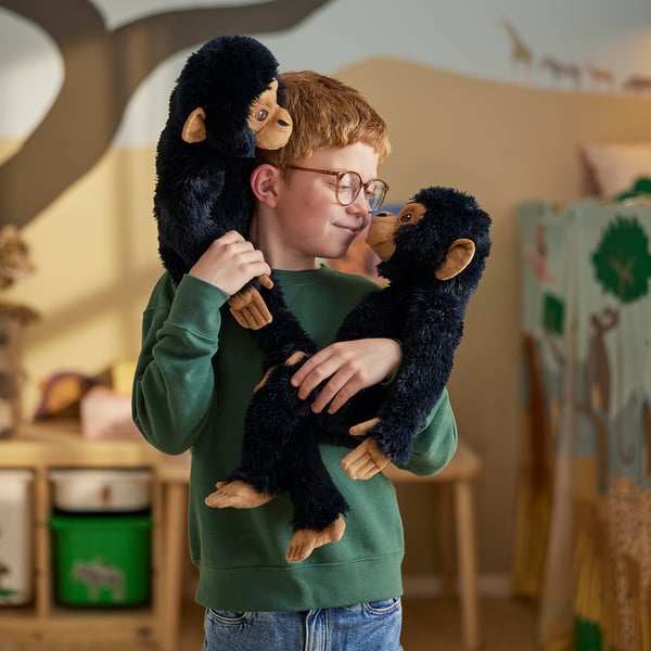 SANDLÖPARE Peluche, chimpanzé/noir, 12 ½ "
